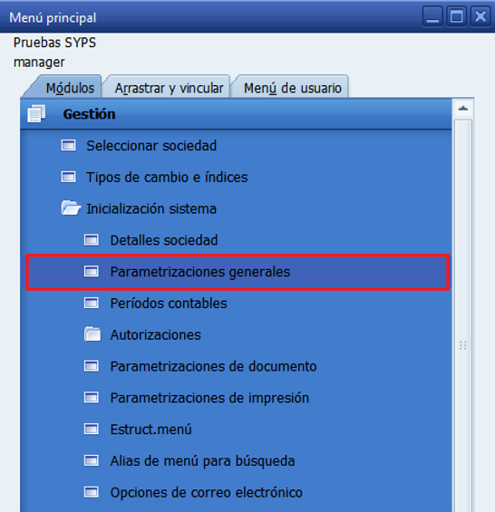 Menu Cambiar idioma SAP Business One