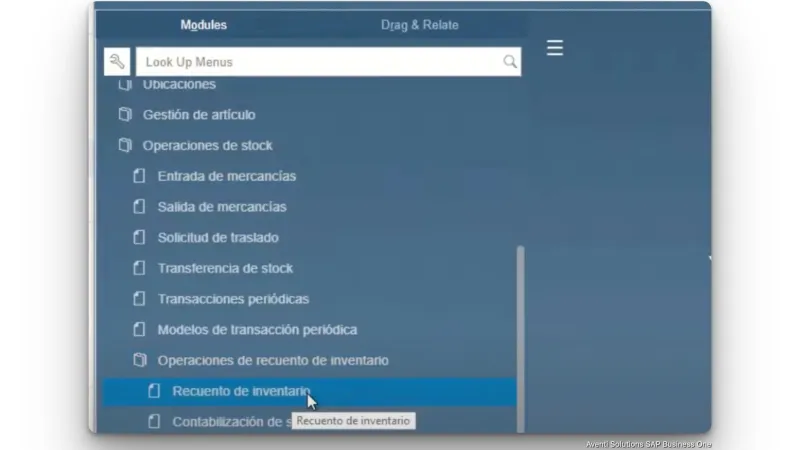 Operaciones de recuento de inventario en SAP