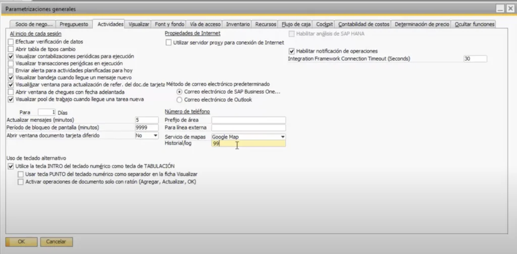 Parametrización cantidad de registros a guardar