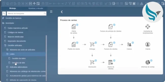 Vista gestion de lotes en SAP BO