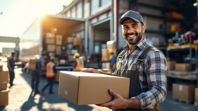 Trabajador Mexicano entregando pedidos en venta