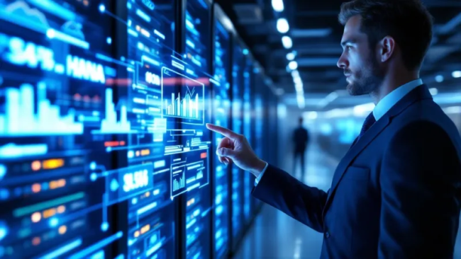 Pantalla de computadora mostrando el reinicio de SAP Business One tras cambiar la configuración de fuente