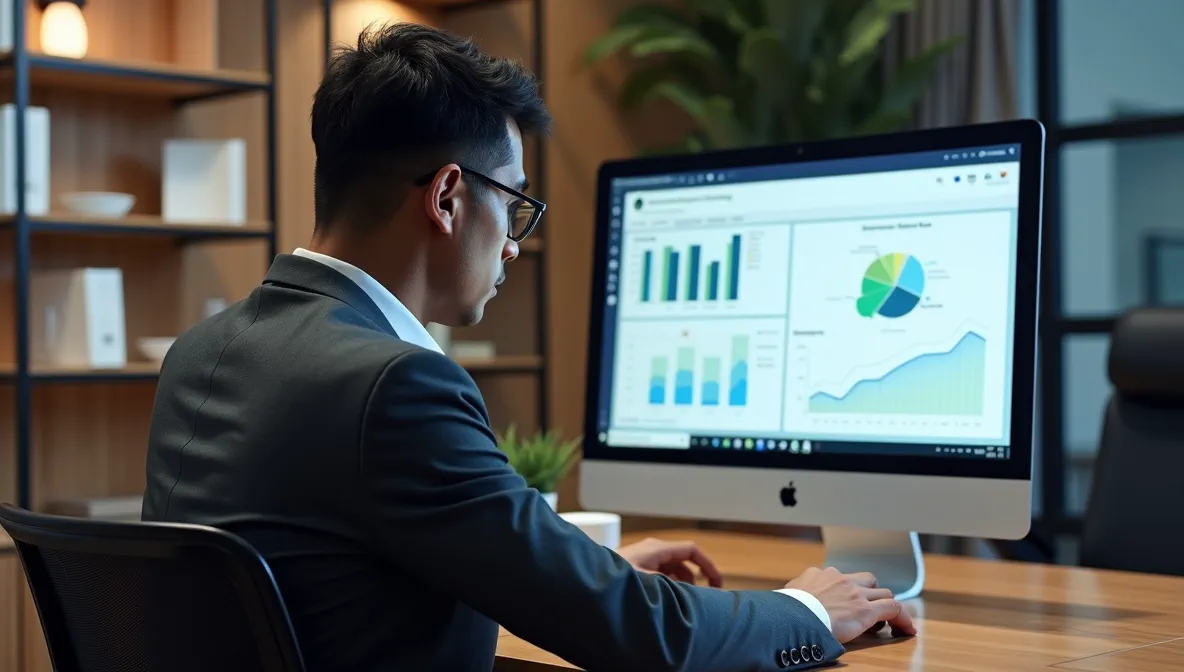 Profesional mexicano revisando datos sobre gestión automática del inventario y costos relacionados con uso de lista de materiales en SAP Business One.